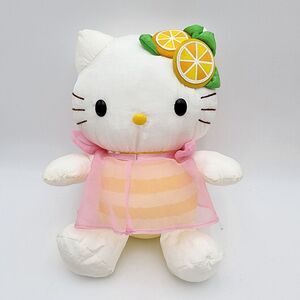Sanrio Hello Kitty Nylon Stuffed Animal Plush‎ with orange slice bow